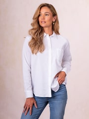 Lakeland Clothing Nara Long Sleeve Cotton White Shirt - Image 1 of 5