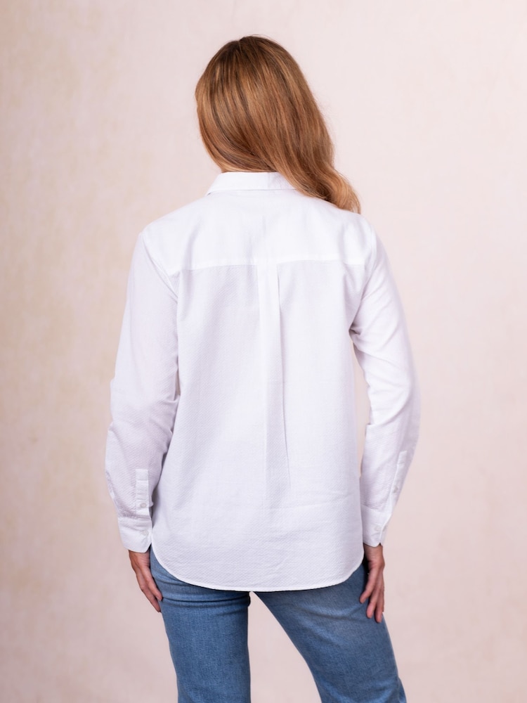 Lakeland Clothing Nara Long Sleeve Cotton White Shirt - Image 2 of 5
