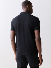 Fred Perry Black Tramline Zip Neck Polo Shirt - Image 4 of 6