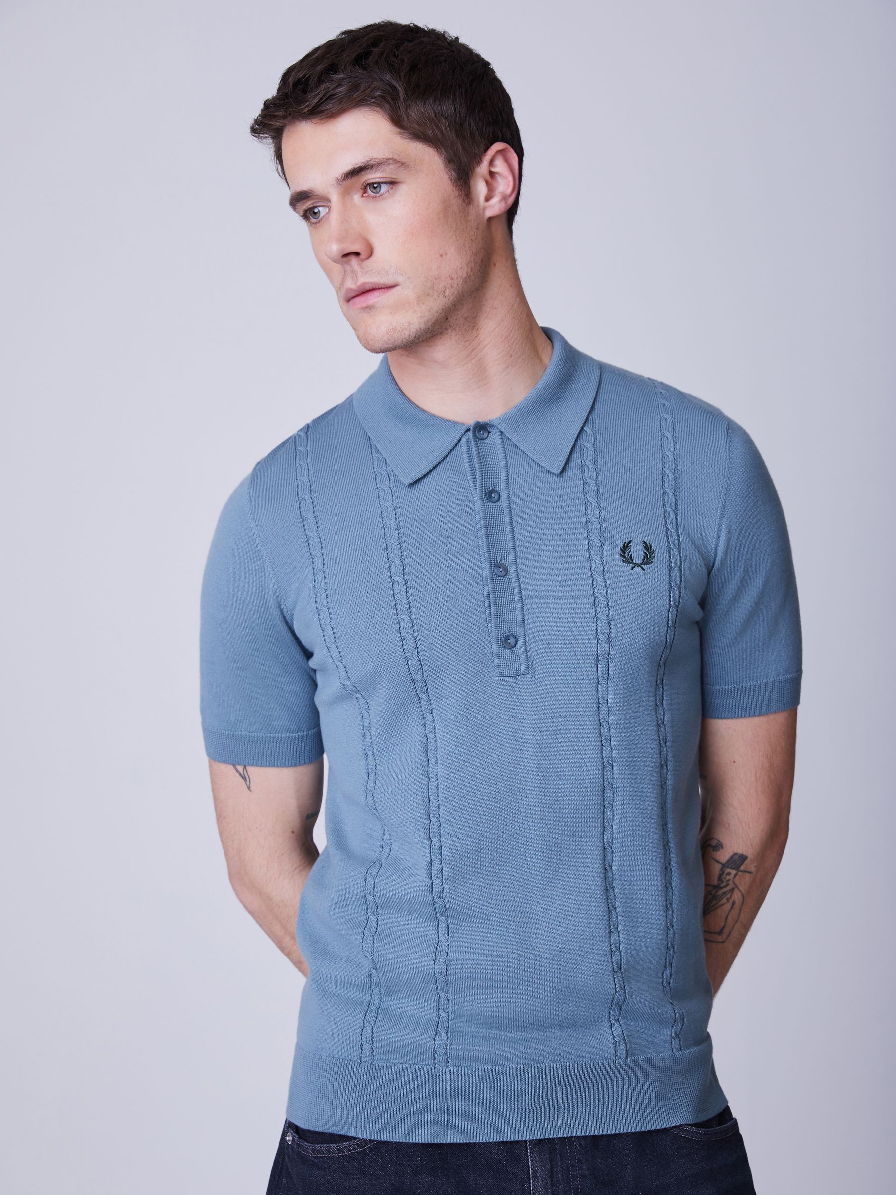 ポロシャツ FRED PERRY   cable knit shirt Men's Fred Perry Cable Knit Shirt | Kular Fashion