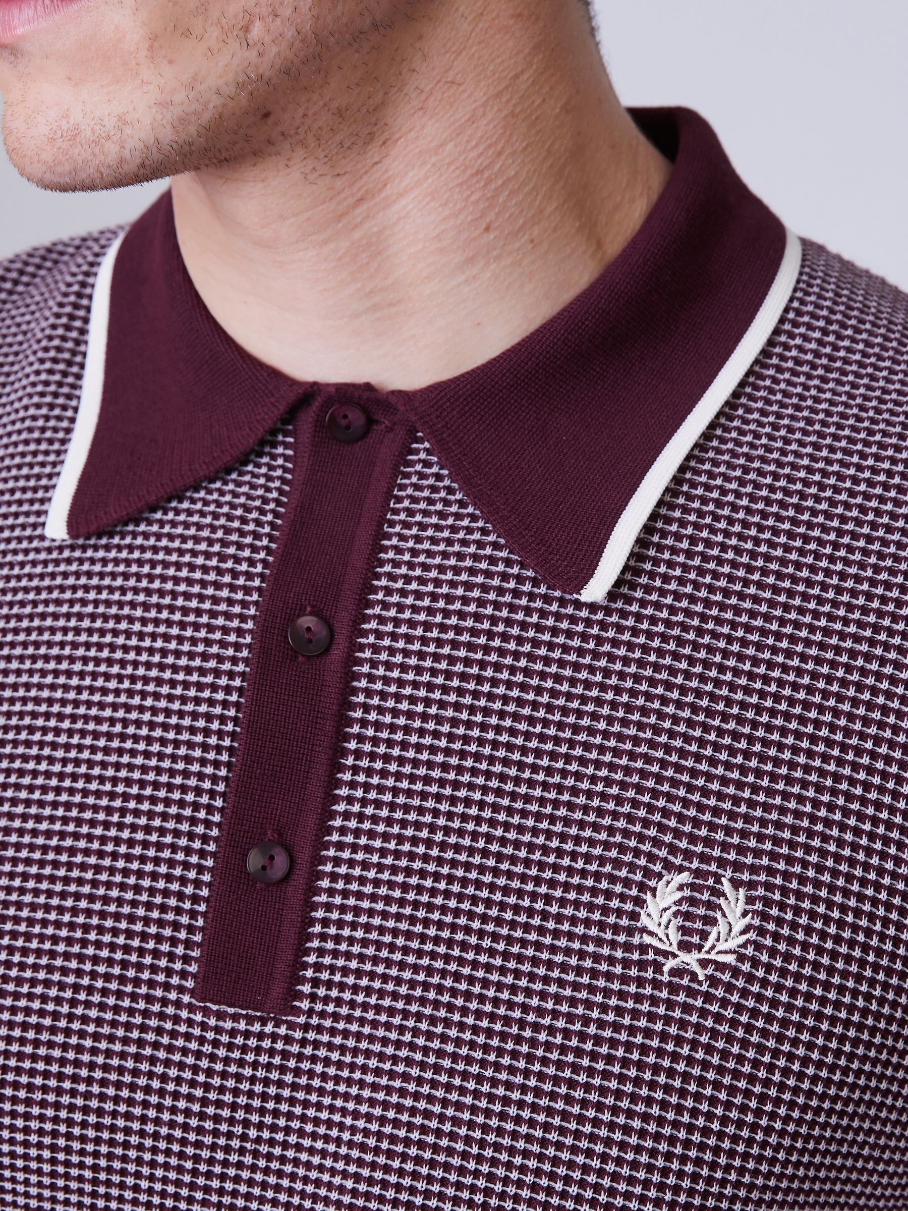Buy Fred Perry Red Tonic Waffle Knitted Polo Shirt from Next USA