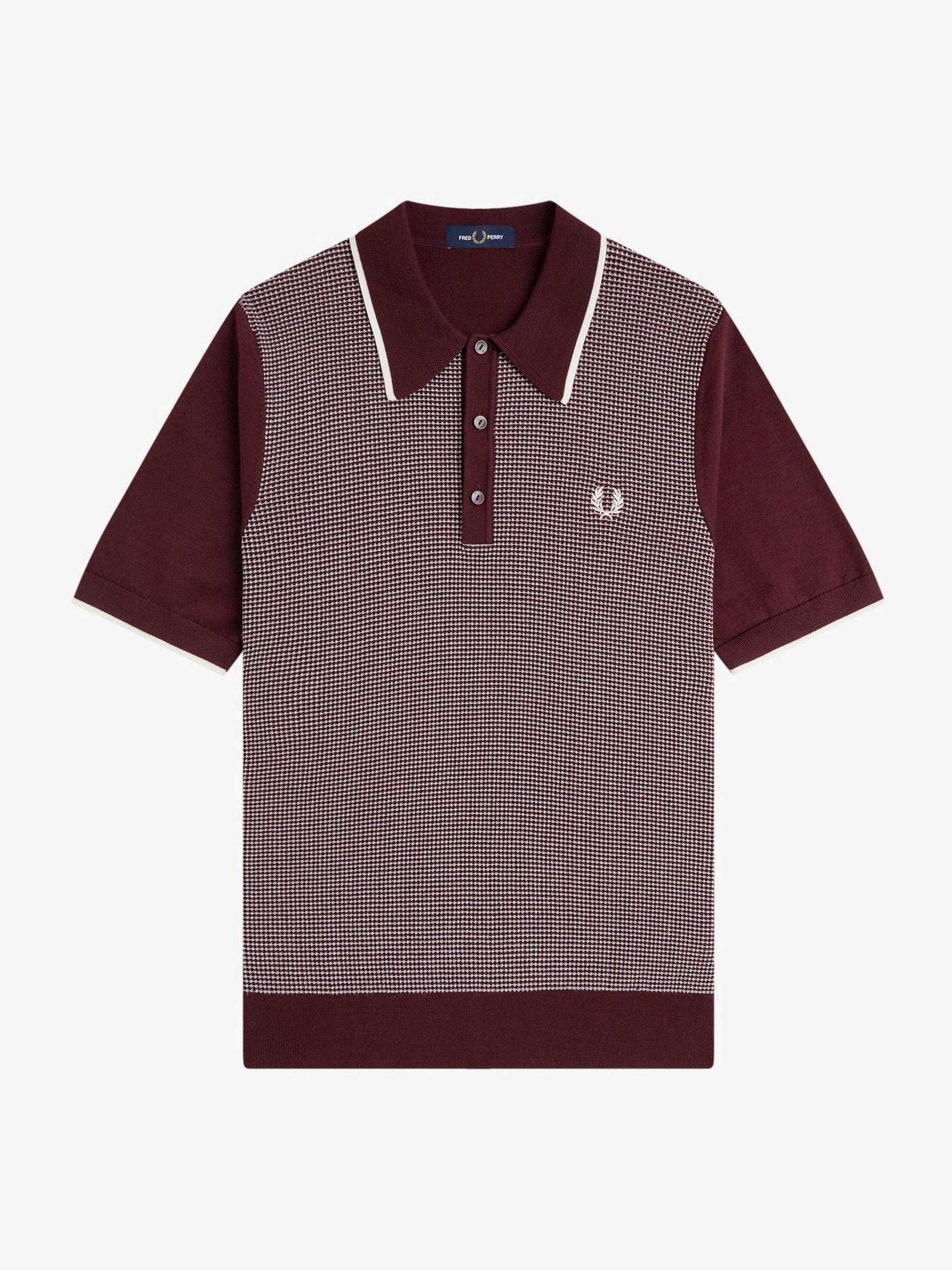 Buy Fred Perry Red Tonic Waffle Knitted Polo Shirt from Next USA