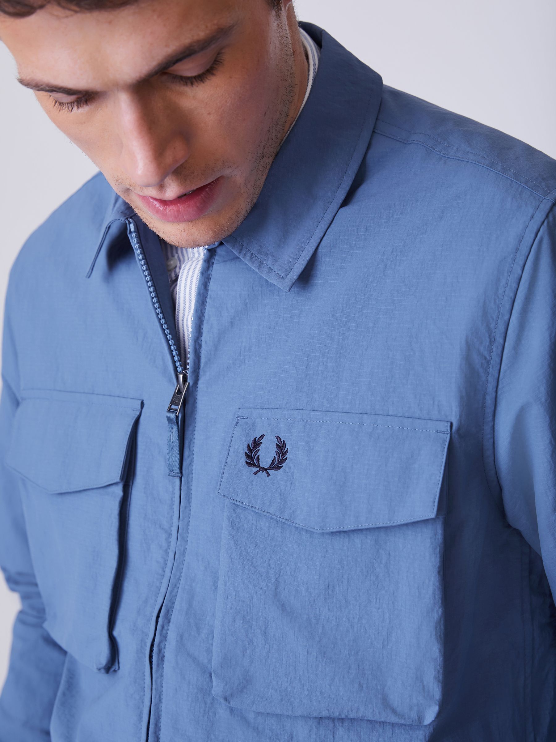 Buy Fred Perry Blue Ripstop Pocket Overshirt from Next Canada