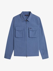 Fred Perry Blue Ripstop Pocket Zip Overshirt - Image 5 of 5