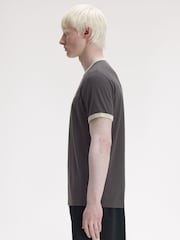 Fred Perry Grey Ringer T-Shirt - Image 2 of 5