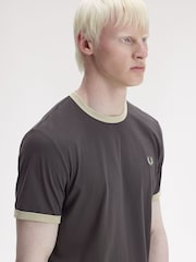 Fred Perry Grey Ringer T-Shirt - Image 3 of 5