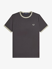 Fred Perry Grey Ringer T-Shirt - Image 5 of 5