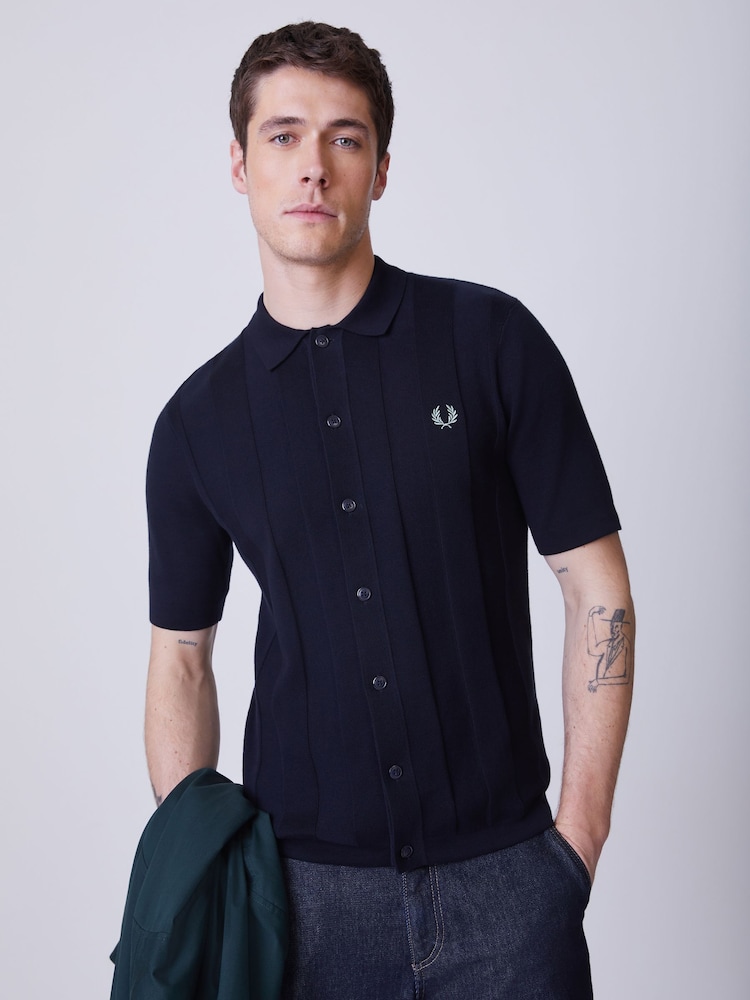 أزرق - Fred Perry Tonal Vertical Stripe Shirt - Image 1 of 5 أزرق - Fred Perry Tonal Vertical Stripe Shirt - Image 1 of 5