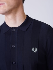 أزرق - Fred Perry Tonal Vertical Stripe Shirt - Image 4 of 5