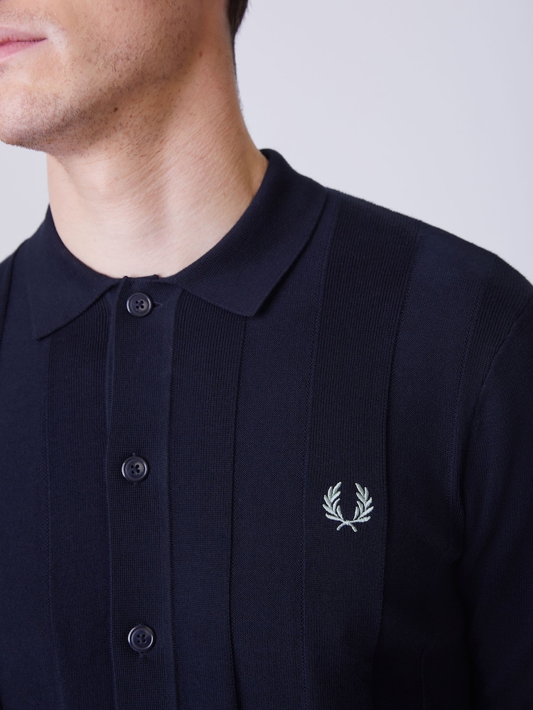Μπλε - Πουκάμισο Fred Perry με κάθετες Ριγέ και τονισμό - Εικόνα 4 από 4