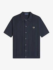 أزرق - Fred Perry Tonal Vertical Stripe Shirt - Image 5 of 5