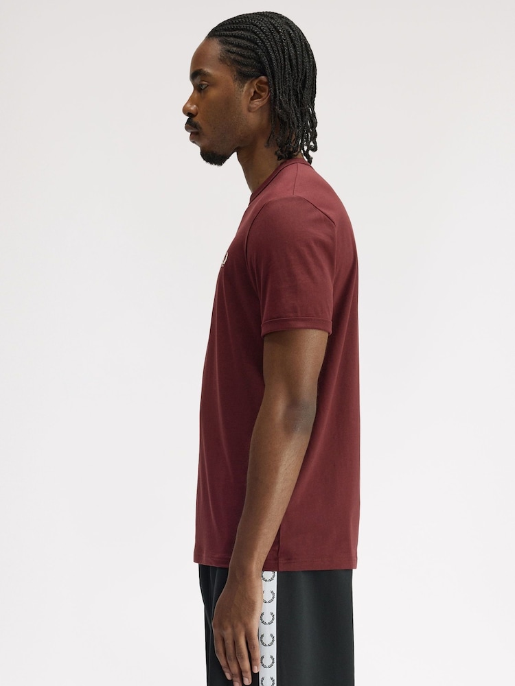 Fred Perry Red Ringer T-Shirt - Image 2 of 5 Fred Perry Red Ringer T-Shirt - Image 2 of 5