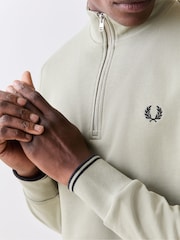 Fred Perry Mint Green Zip Sweatshirt - Image 3 of 7