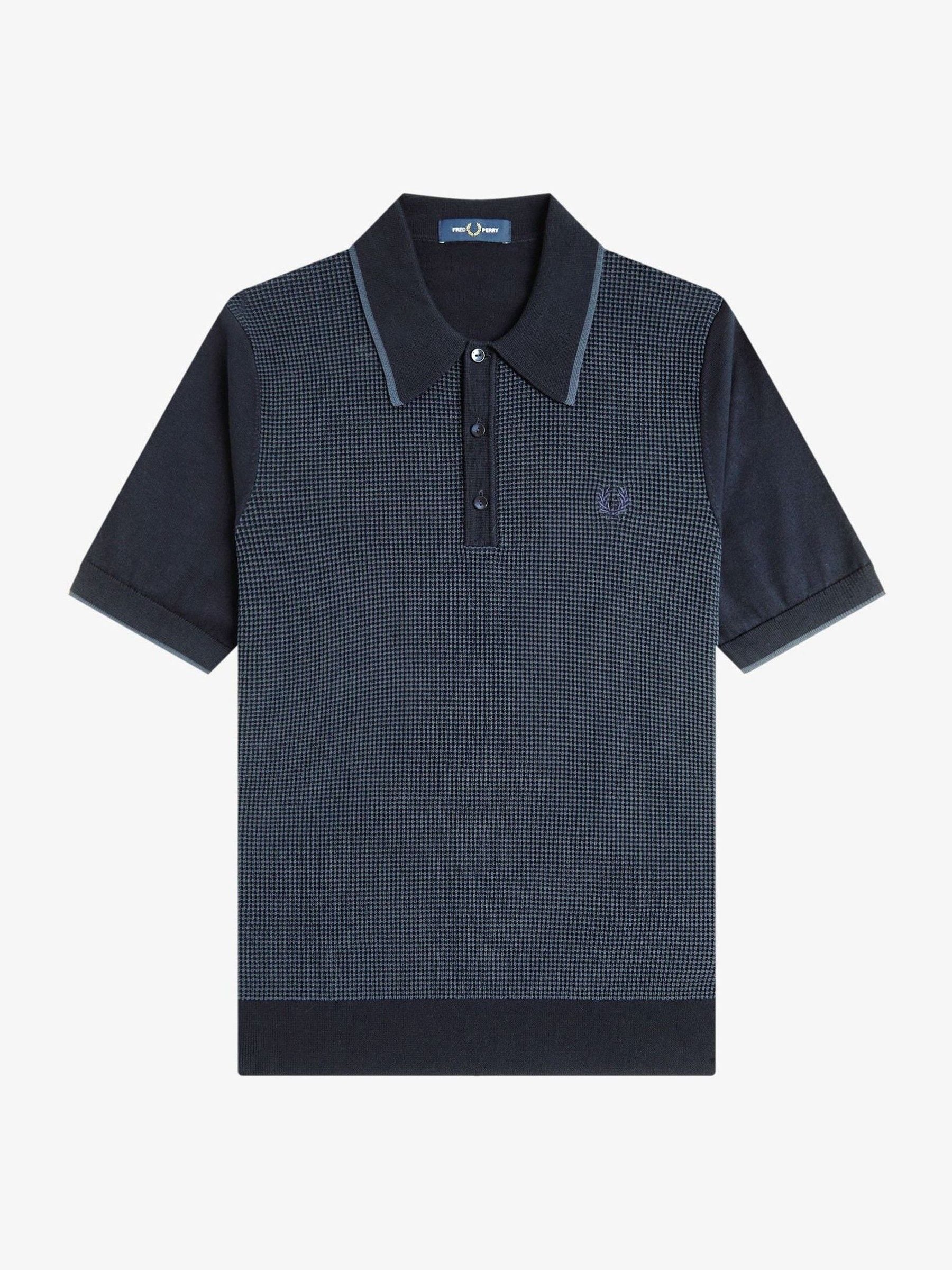 Buy Fred Perry Blue Tonic Waffle Knitted Polo Shirt from the Next
