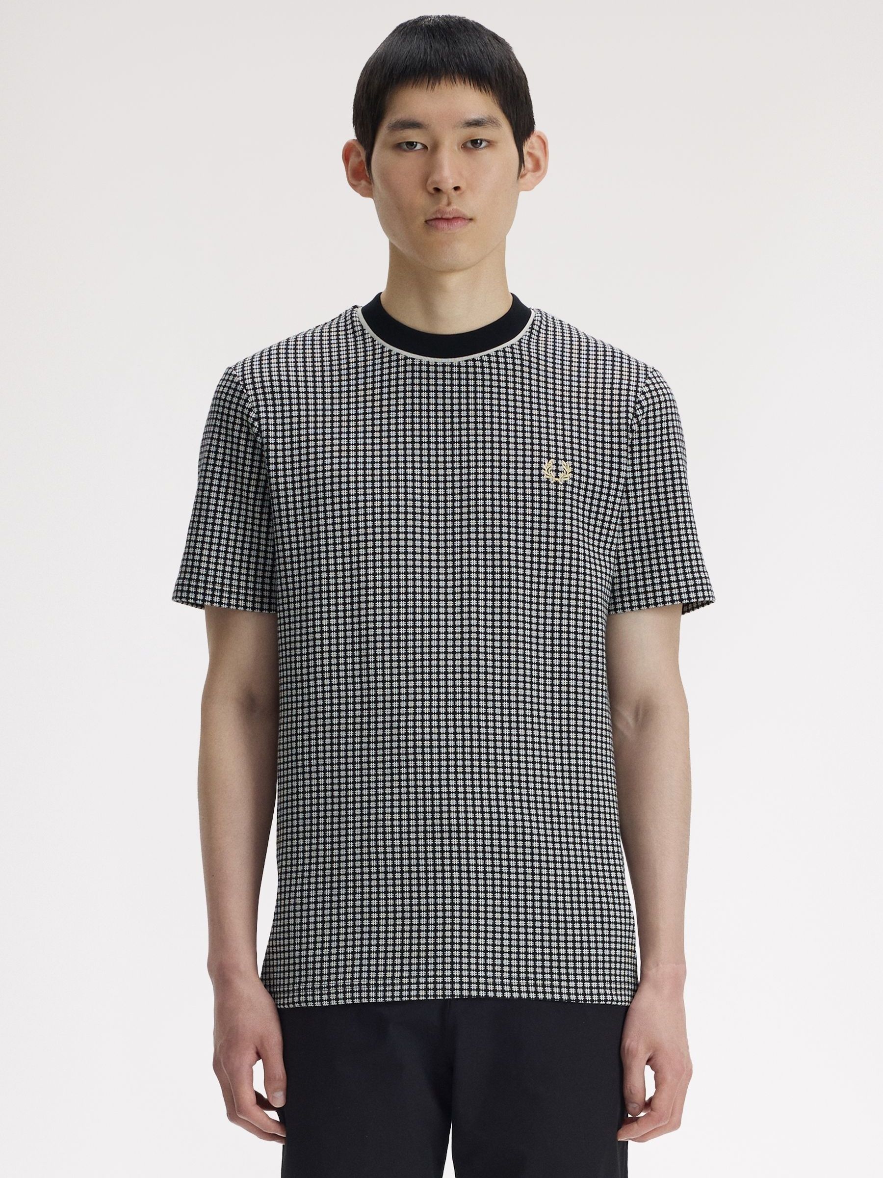 Buy Fred Perry Black Checkerboard T-Shirt from Next USA