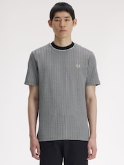 Fred Perry Black Checkerboard T-Shirt - Image 1 of 6