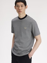 Fred Perry Black Checkerboard T-Shirt - Image 3 of 6