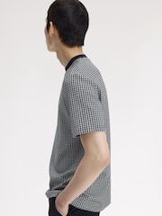 Fred Perry Black Checkerboard T-Shirt - Image 4 of 6