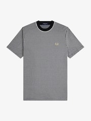 Fred Perry Black Checkerboard T-Shirt - Image 6 of 6