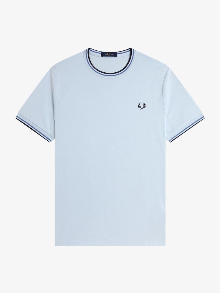 Bleu clair - Fred Perry T-shirt à logo à deux pointes - Image 5 de 5