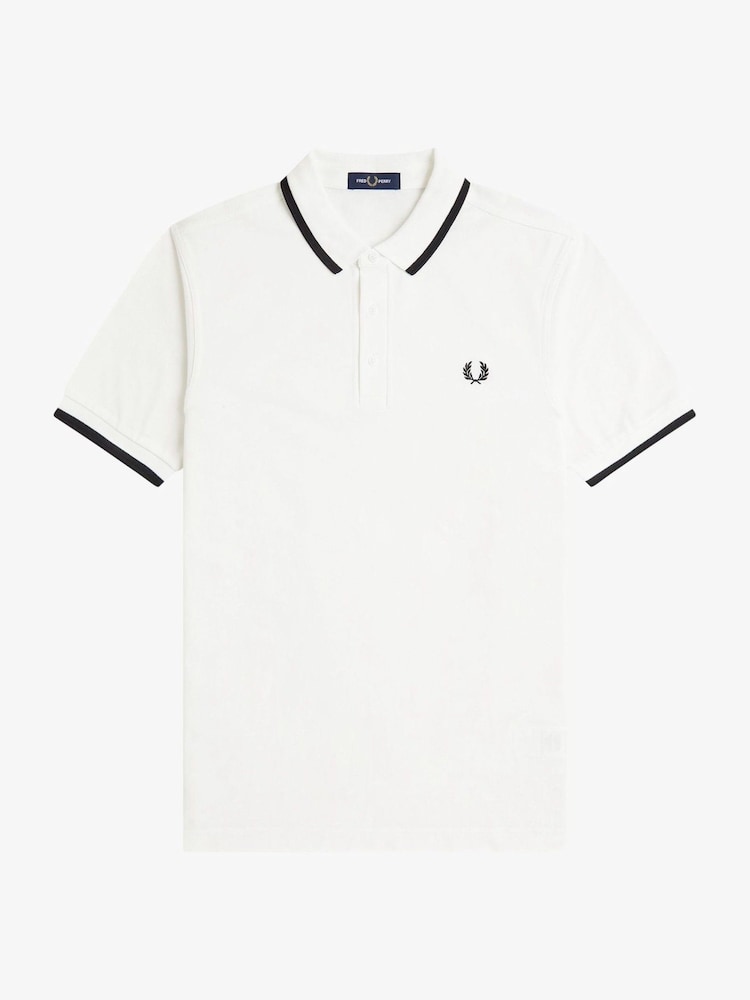 Fred Perry White Collar Detail Polo Shirt - Image 1 of 1