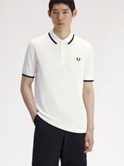 Fred Perry White Collar Detail Polo Shirt - Image 3 of 5
