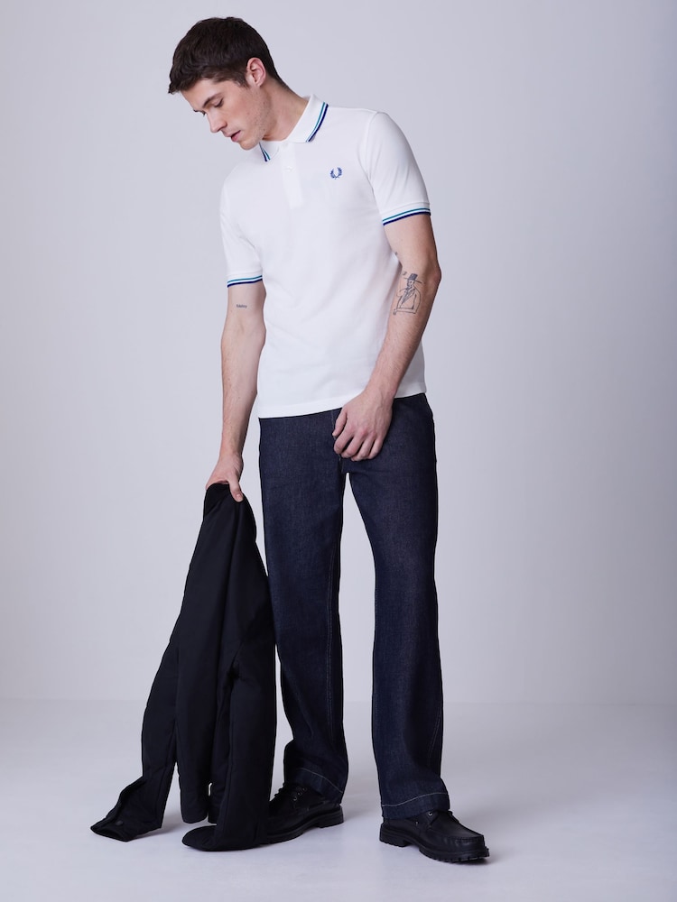 Fred Perry White Tipped Polo Shirt - Image 2 of 5 Fred Perry White Tipped Polo Shirt - Image 2 of 5