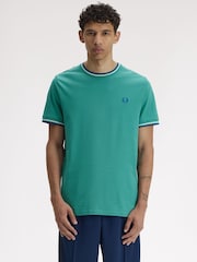 Fred Perry Green Twin Tipped T-Shirt - Image 1 of 5