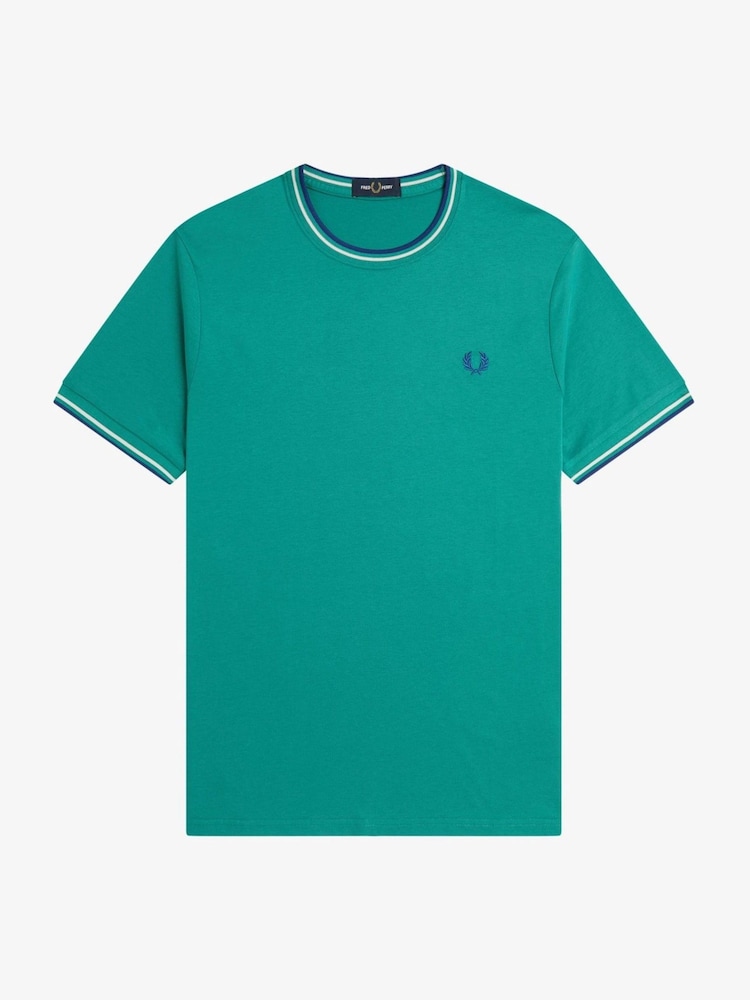 Fred Perry Green Twin Tipped T-Shirt - Image 5 of 5 Fred Perry Green Twin Tipped T-Shirt - Image 5 of 5