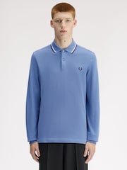 Fred Perry Sky Blue Sleeve Twin Tipped Polo Shirt - Image 1 of 6