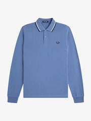 Fred Perry Sky Blue Sleeve Twin Tipped Polo Shirt - Image 6 of 6