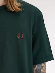 Fred Perry Green Ringer T-Shirt - Image 4 of 5