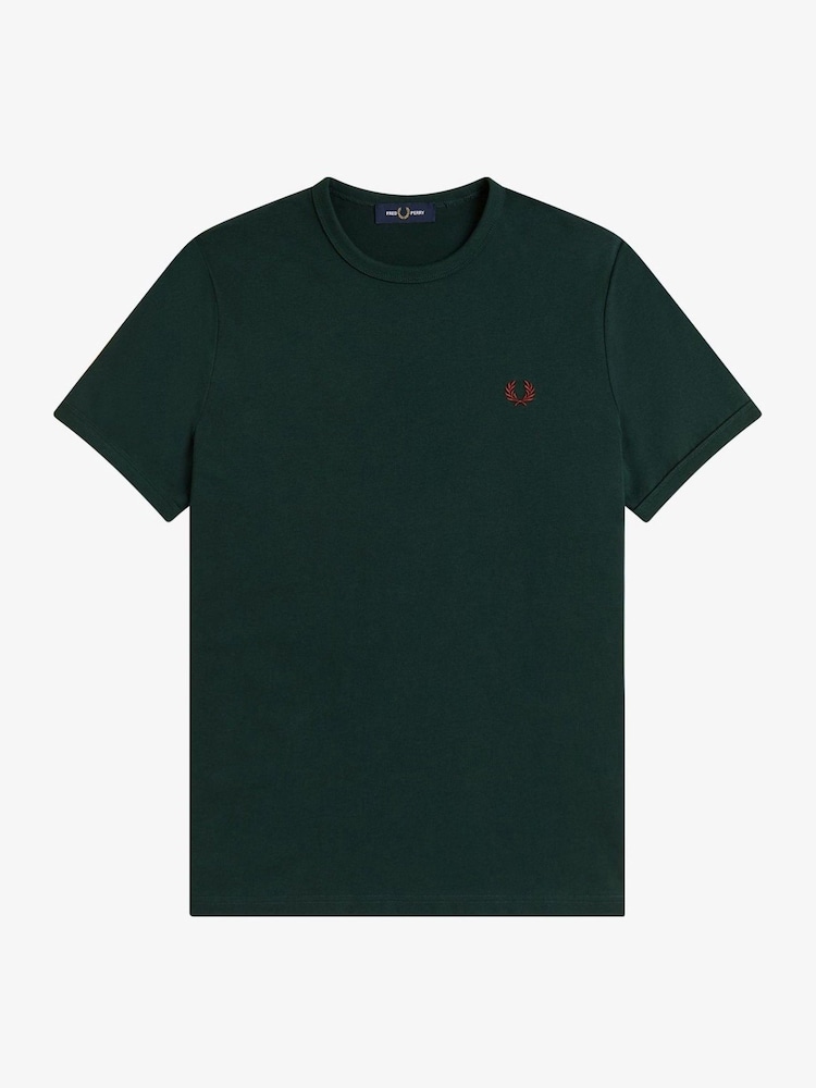 Fred Perry Green Ringer T-Shirt - Image 5 of 5 Fred Perry Green Ringer T-Shirt - Image 5 of 5
