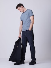 Fred Perry Stone Blue Fred Perry Twin Tipped Logo T-Shirt - Image 2 of 4