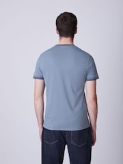 Fred Perry Stone Blue Fred Perry Twin Tipped Logo T-Shirt - Image 3 of 4