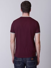 Fred Perry Red Twin Tipped T-Shirt - Image 2 of 5