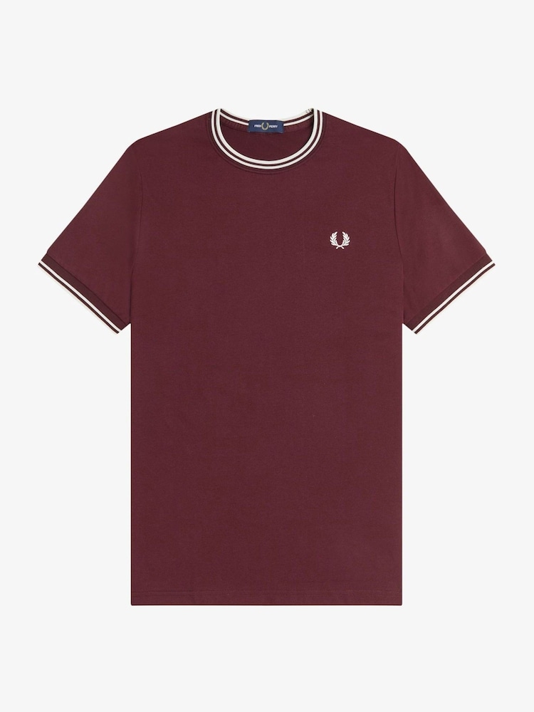 Fred Perry Red Twin Tipped T-Shirt - Image 5 of 5 Fred Perry Red Twin Tipped T-Shirt - Image 5 of 5