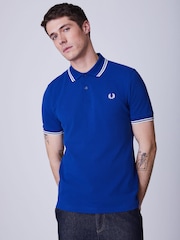 Fred Perry Bright Blue Tipped Polo Shirt - Image 1 of 5
