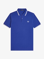 Fred Perry Bright Blue Tipped Polo Shirt - Image 5 of 5