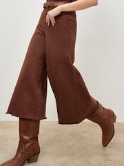 Apricot Brown Giana Two Pocket Wide Jeans - Image 2 of 5