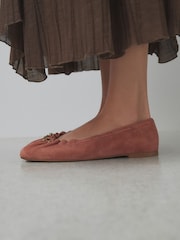 Terracotta Forever Comfort® Leather Ruched Charm Ballet Flats - Image 5 of 10