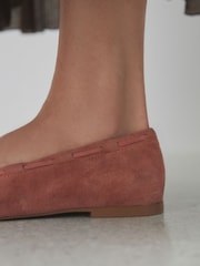 Terracotta Forever Comfort® Leather Ruched Charm Ballet Flats - Image 6 of 10