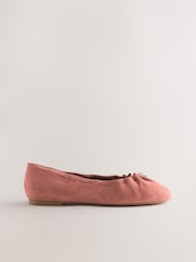 Terracotta Forever Comfort® Leather Ruched Charm Ballet Flats - Image 8 of 10