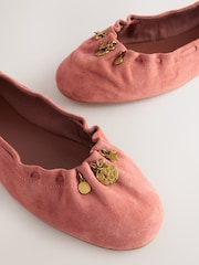 Terracotta Forever Comfort® Leather Ruched Charm Ballet Flats - Image 9 of 10