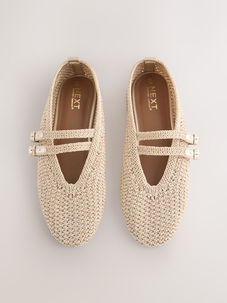 Natural Forever Comfort® Crochet Weave Mary Jane Shoes - Image 1 of 6