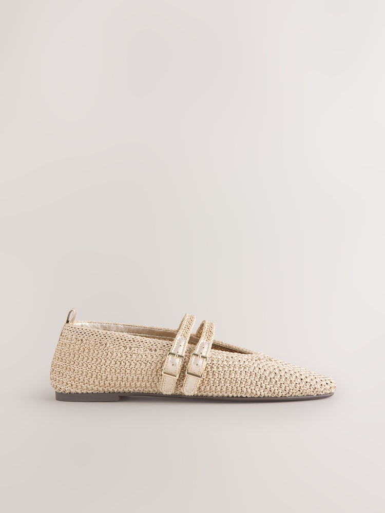 Natural Forever Comfort® Crochet Weave Mary Jane Shoes - Image 2 of 6