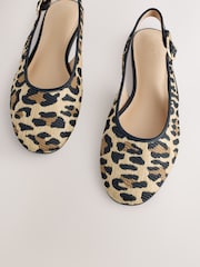 Leopard Forever Comfort® Round Toe Slingback Flats - Image 10 of 11