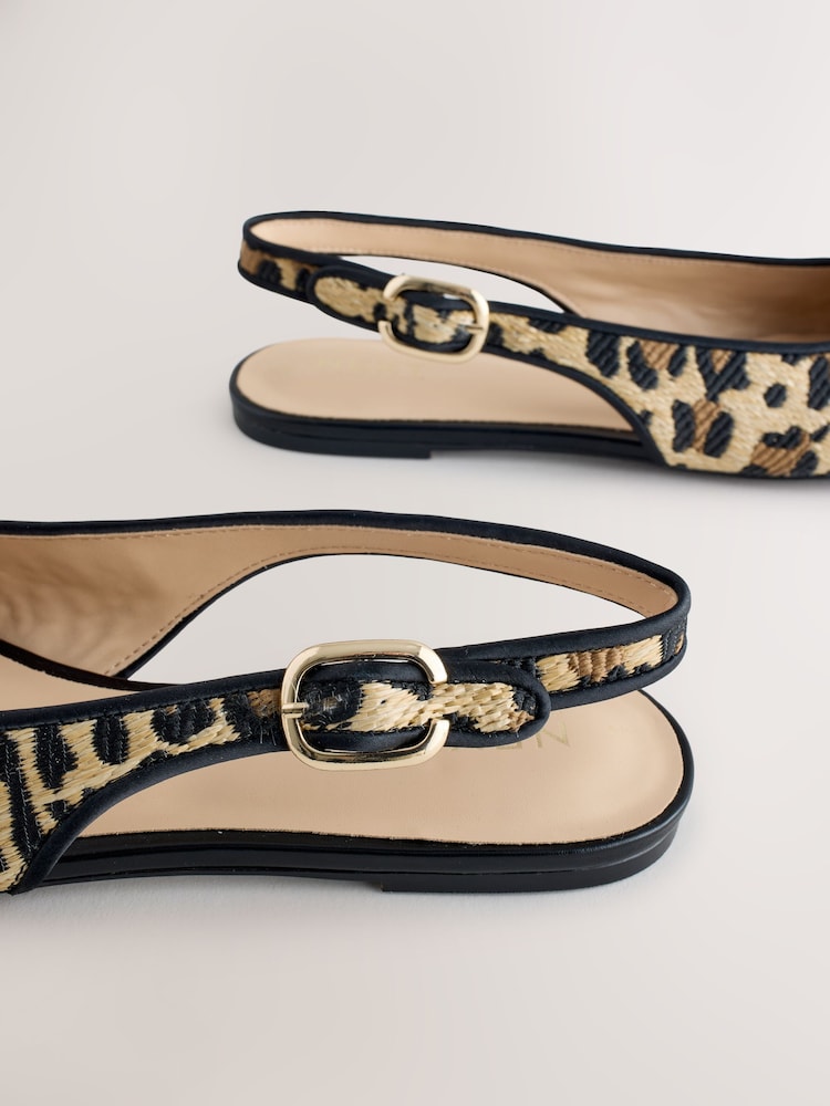 Leopard Forever Comfort® Round Toe Slingback Flats - Image 11 of 11