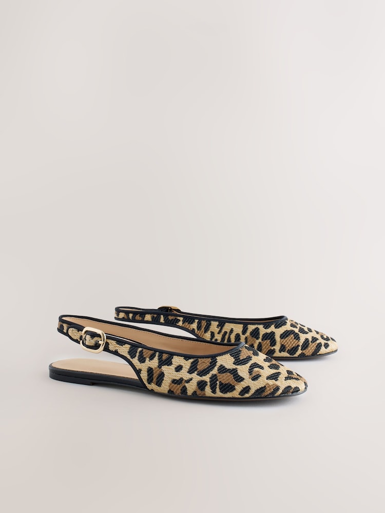 Leopard Forever Comfort® Round Toe Slingback Flats - Image 2 of 5