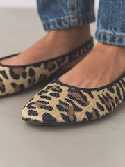 Leopard Forever Comfort® Round Toe Slingback Flats - Image 6 of 11